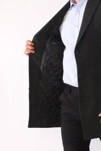 PLT8390 DEWBERRY MEN'S COAT-PATTERNED ANTHRACITE