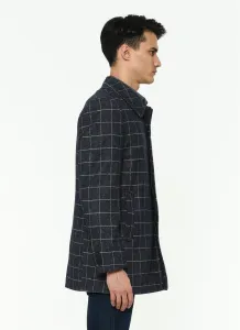 PLT8206 DEWBERRY MEN'S COAT-PATTERNED NAVY BLUE