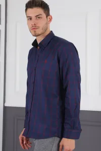 G719 DEWBERRY MEN'S SHIRT-NAVY-BURGUNDY
