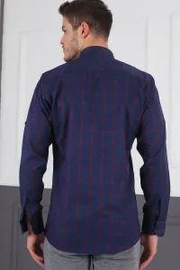 G719 DEWBERRY MEN'S SHIRT-NAVY-BURGUNDY