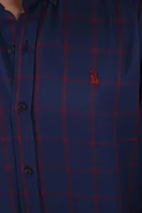 G719 DEWBERRY MEN'S SHIRT-NAVY-BURGUNDY