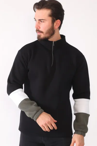 1041 DEWBERRY MENS SWEATSHIRT-BLACK