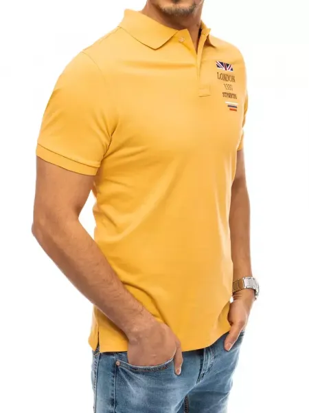 Polo tričko s výšivkou žlté Dstreet