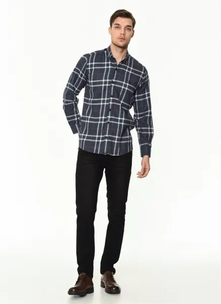 G701 DEWBERRY MEN'S SHIRT-NAVY BLUE