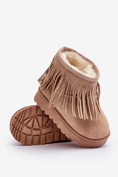 Boto Izolované topánky Detské snehové topánky s dekoratívnymi okrajmi Beige Nimia