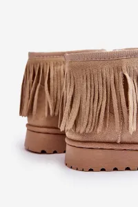 Boto Izolované topánky Detské snehové topánky s dekoratívnymi okrajmi Beige Nimia