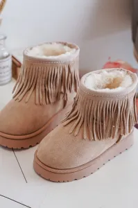 Boto Izolované topánky Detské snehové topánky s dekoratívnymi okrajmi Beige Nimia