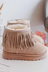 Boto Izolované topánky Detské snehové topánky s dekoratívnymi okrajmi Beige Nimia