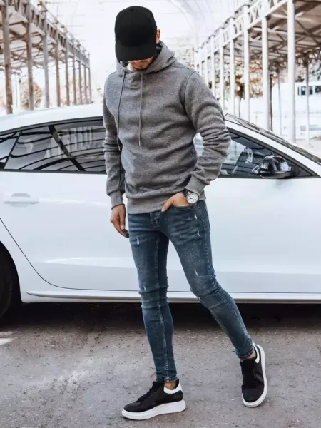 Pánská mikina s kapucí tmavosivá Dstreet