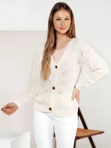 Rozopínací sveter KNITVIA ecru