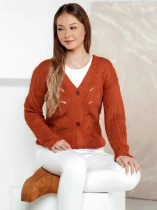Rozopínací sveter KNITVIA rudy