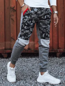 Spodnie męskie dresowe camo antracytowe Dstreet