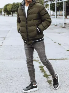 Pánska obojstranná zimná bunda zelená Dstreet