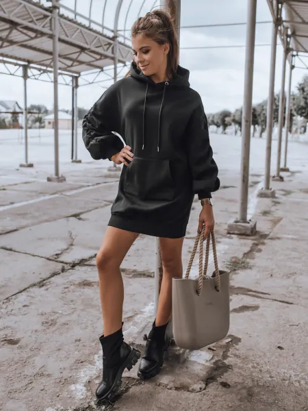 Dámske mikinové šaty EASSY čierna Dstreet