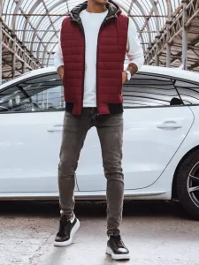Pánska vesta DStreet Burgundy