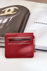 marka niezdefiniowana Puzdro Na Karty So Zlatým Kľúčenkou Eko Koža Bordó Iritinme