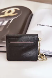 marka niezdefiniowana Puzdro Na Karty So Zlatým Kľúčenkou Eko Koža Čierne Iritinme