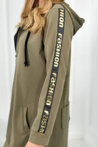 Legínovo Biela mikina so zipsom vzadu Farba: Khaki, Veľkosť: UNI