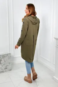 Legínovo Biela mikina so zipsom vzadu Farba: Khaki, Veľkosť: UNI