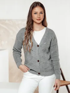 Rozpinaný sveter KNITVIA jasnosivý