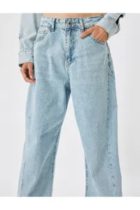 Koton High Waist Cut Leg Buttoned Jeans - Balloon Fit Jeans