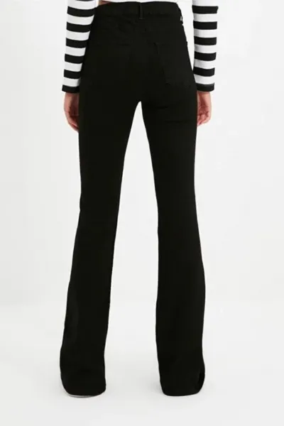 10913 Dewberry High Waist Women Jeans-BLACK
