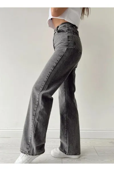 17413 Dewberry Loose Women Jeans-SMOKED
