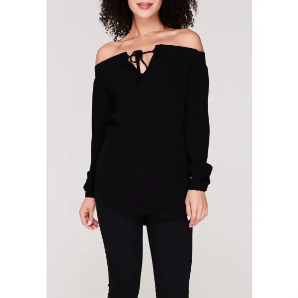 Firetrap Blackseal Bardot top s viazaním