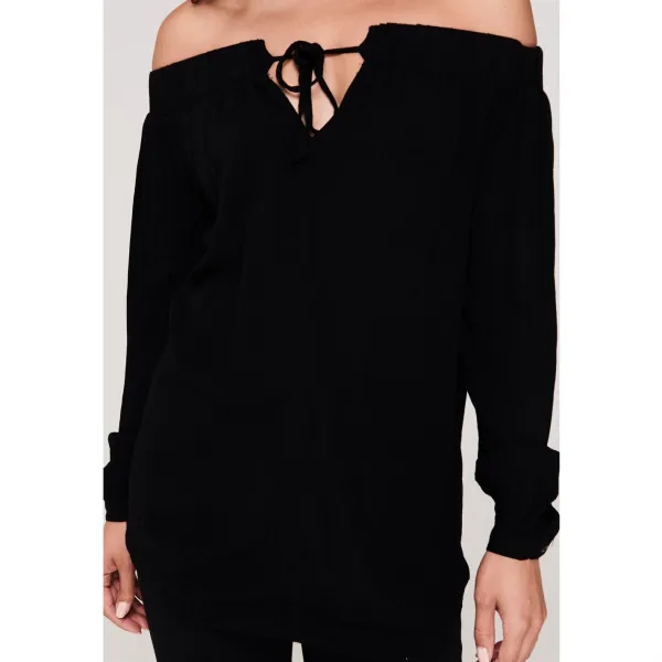 Firetrap Blackseal Bardot top s viazaním