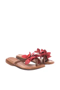 Dámske papuče Trendyol kožené s kvetom