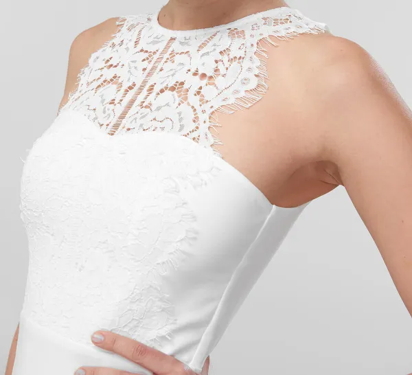Trendyol White Top Ruched Dress