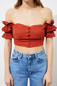 Dámsky crop top Trendyol Frill detailed