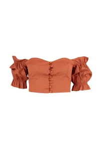Dámsky crop top Trendyol Frill detailed