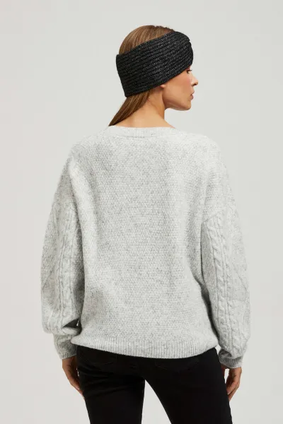 Marisse Gray V-Neck Sweater