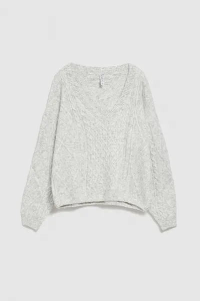 Marisse Gray V-Neck Sweater