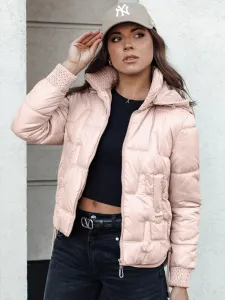 Kurtka damska FASHWARM krótka pikowana z kapturem różowa Dstreet