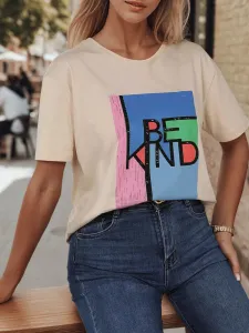 T-shirt damski KINDBE brzoskwiniowy Dstreet