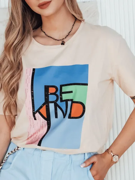 T-shirt damski KINDBE brzoskwiniowy Dstreet