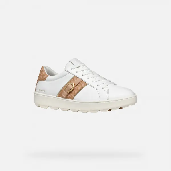 White women's sneakers Geox Spherica ECUB-1 - Women's