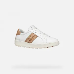 White women's sneakers Geox Spherica ECUB-1 - Women's