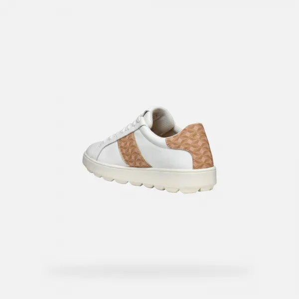 White women's sneakers Geox Spherica ECUB-1 - Women's