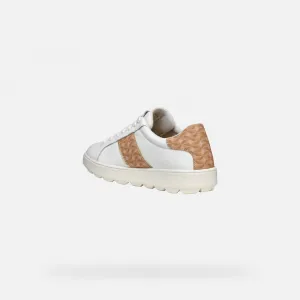 White women's sneakers Geox Spherica ECUB-1 - Women's