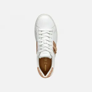 White women's sneakers Geox Spherica ECUB-1 - Women's
