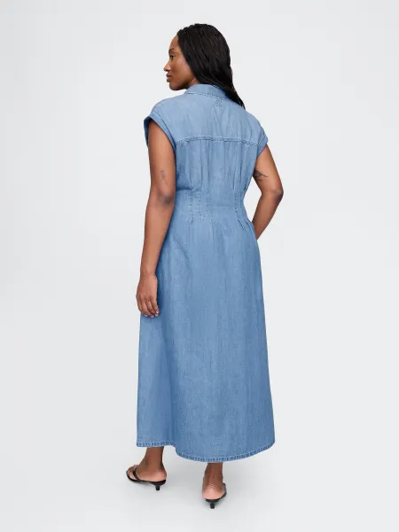 GAP  Dámske Džínsové košeľové maxi šaty Americana 717176-00 Veľkosť: XXS