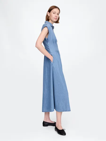 GAP  Dámske Džínsové košeľové maxi šaty Americana 717176-00 Veľkosť: XXS