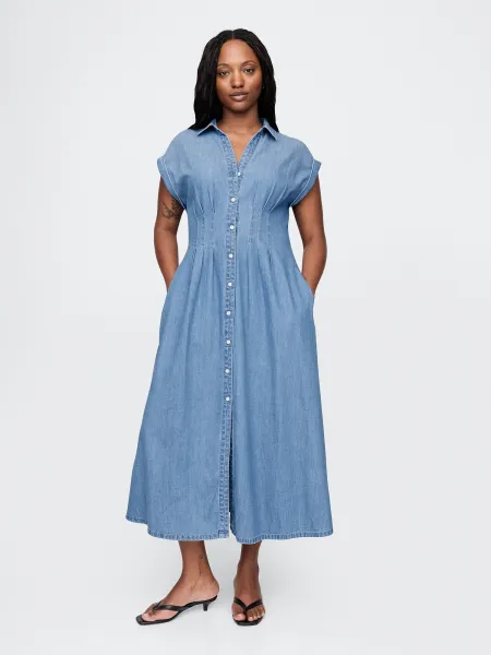 GAP  Dámske Džínsové košeľové maxi šaty Americana 717176-00 Veľkosť: XXS