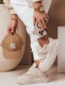 Dámske sneakersy na platforme LALANDRA, béžové