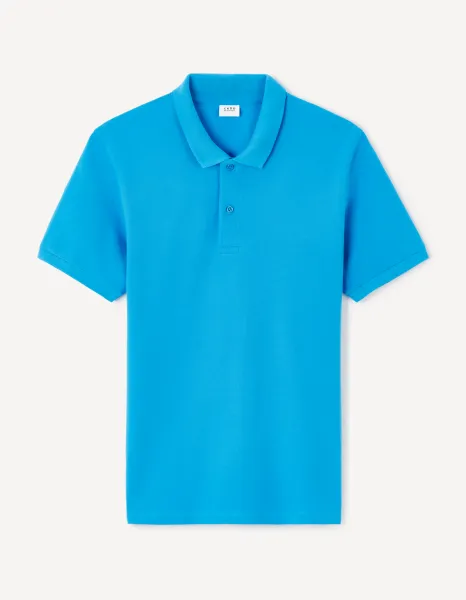 Modré pánske polo tričko Celio Teone