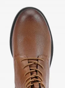 Brown women's leather ankle boots Geox Catria - Women's