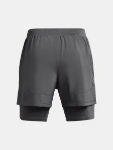 Šedé športové kraťasy Under Armour UA LAUNCH 5'' 2-IN-1 SHORTS